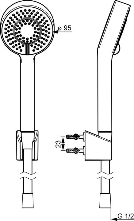 Immagine prodotto Hansa Set doccetta Hansabasicjet, tecnologia anti-calcare, diametro 95 mm, eco flow, 3 getti, 446801 (3 Tipi di raggi, 18 l/min)