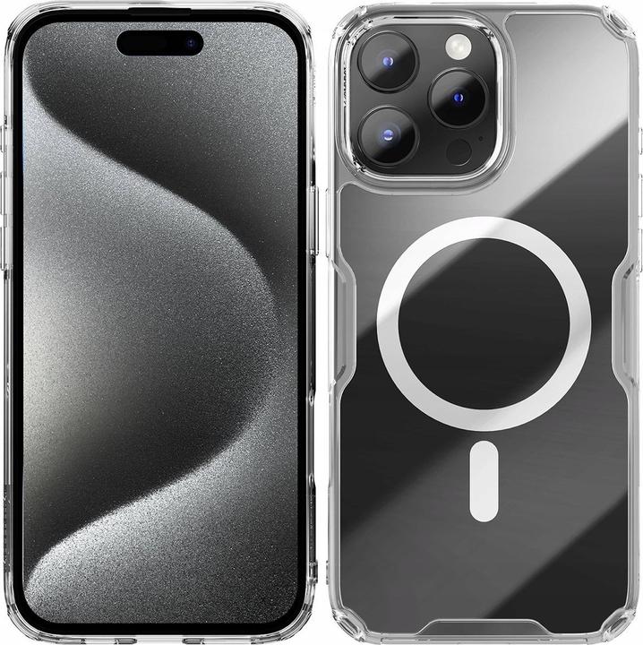 Actual product image Nillkin Nature Pro Magnetic Case with MagSafe for iPhone 16 Pro - Transparent&White (Apple iPhone 16 Pro)