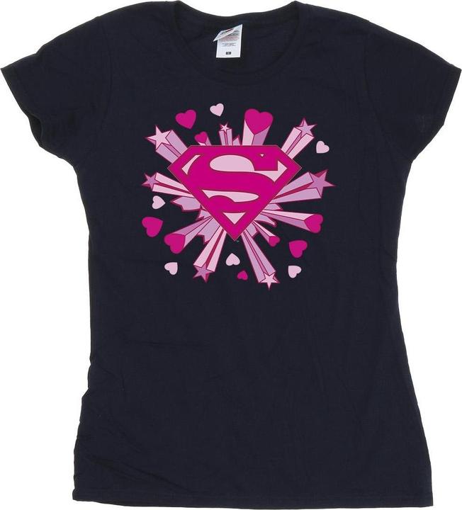 Superman Pink Hearts And Stars Logo TShirt