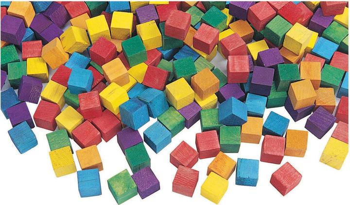 Actual product image Colorations Colourings - Coloured wooden cube blocks, 196st.