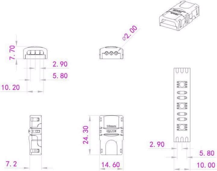 Produktbild Eurolite LED Strip flexibler Verbinder 3Pin 10mm (505.30 cm)