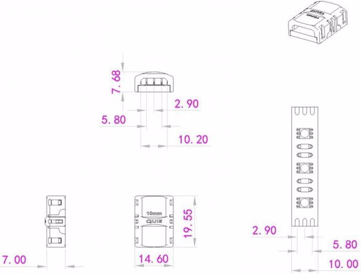 Image du produit Eurolite Connecteur LED Strip 3 broches 10mm (505.30 cm)