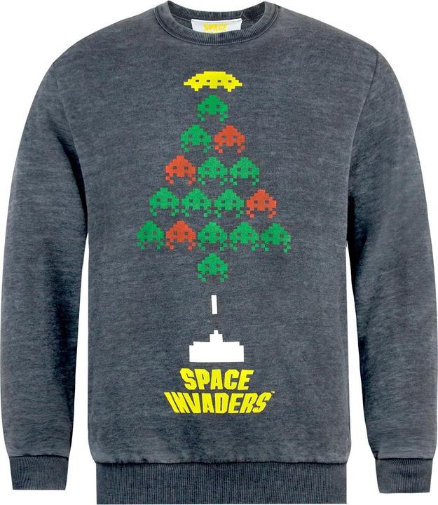 Image du produit Space Invaders Tree Burnout Sweatshirt Design de Noël (M)