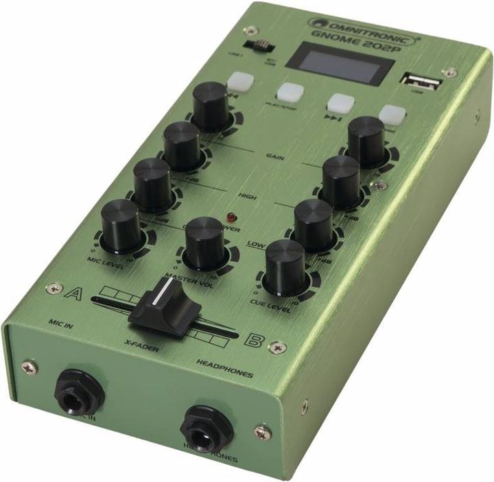 Image du produit Omnitronic GNOME-202P Mini-mixeur vert (Studio et mixeur live)