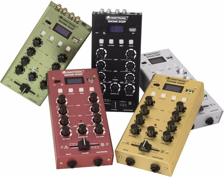 Image du produit Omnitronic GNOME-202P Mini-mixeur vert (Studio et mixeur live)