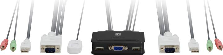 LevelOne KVM-0223, 2-Port KVM Switch, VGA, Audio, USB