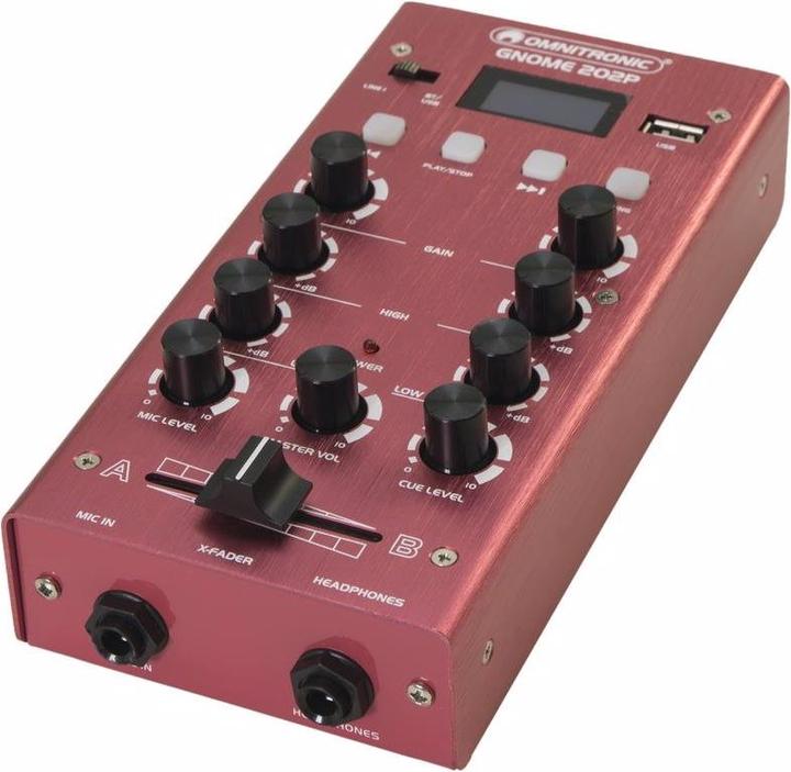 Image du produit Omnitronic GNOME-202P Mini-mixeur rouge (Studio et mixeur live)