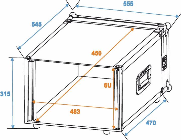 Actual product image Roadinger Rack professional 6U 45cm (19" Case)