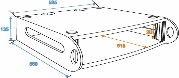 Image du produit Roadinger Insert pour rack 2U (Accessoire)