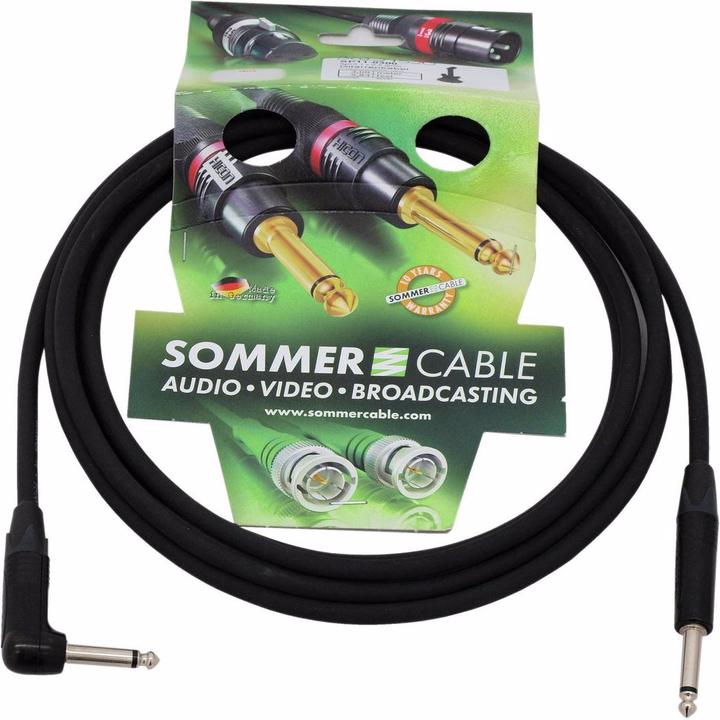 Immagine prodotto Sommer Cable Cavo jack 6.3 mono 1x 90° 3m sw Neutrik (3 m, 2,5 mm)