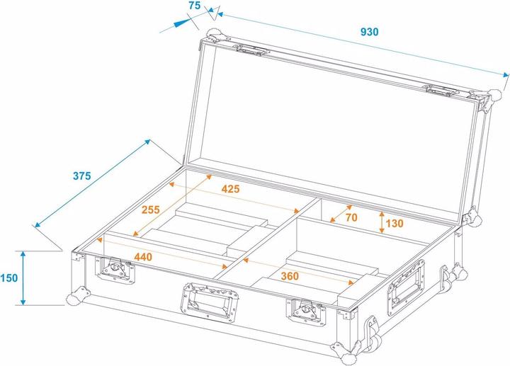 Image du produit Roadinger Flightcase 2x LED TSL-1000 avec fonction trolley (Accessoire)