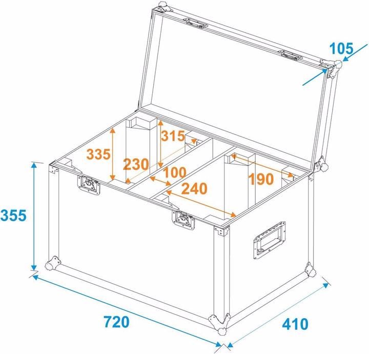 Actual product image Roadinger Flightcase 2x LED TMH-X4 (Accessories)