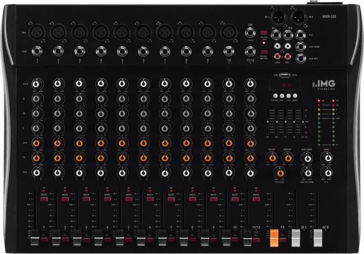 Image du produit Img Stage Line MXR-120 Console de mixage Nombre de canaux:12 Bluetooth, port USB (Studio et mixeur live)