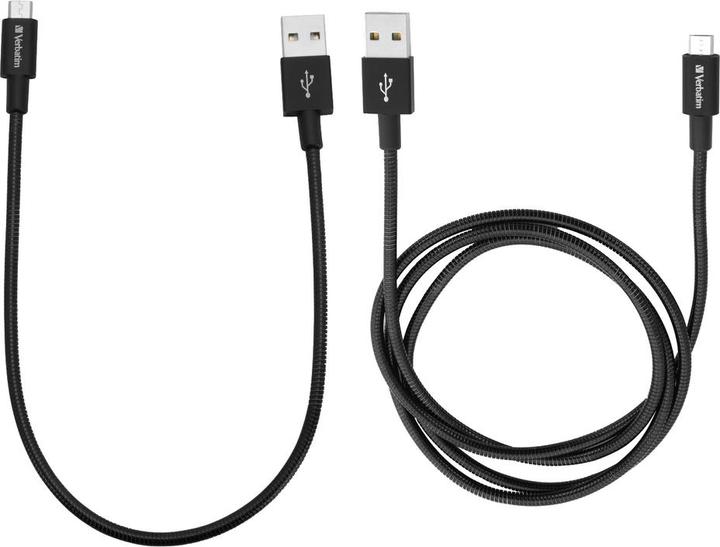 Produktbild Verbatim Micro USB Cable Sync & Charge 100cm black + 30 cm black (1 m, USB 2.0)