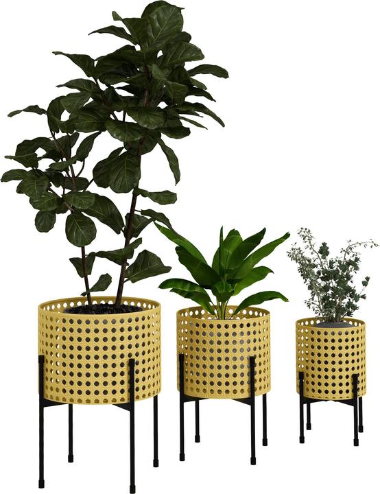 Outsunny Blumenständerübertopf-Set mit Flechtdesign