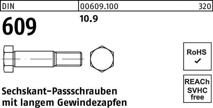 Image du produit Vis à tête hexagonale DIN 609 avec long pivot fileté M 8 x 30 10.9 (25 Vis par pièce)