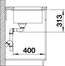 Actual product image Blanco SUBLINE 320-U (Undermount sink, 35 cm, 46 cm)