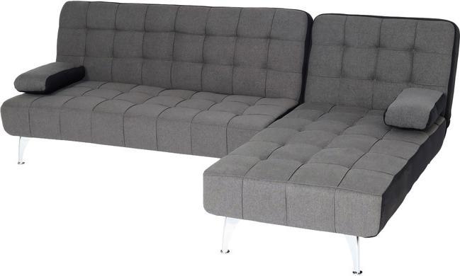 Produktbild Swisshandel24 Schlafsofa HWC-K22, Couch Ecksofa Sofa, Liegefläche links/rechts Schlaffunktion Stoff/Textil dunke (Ecksofa)