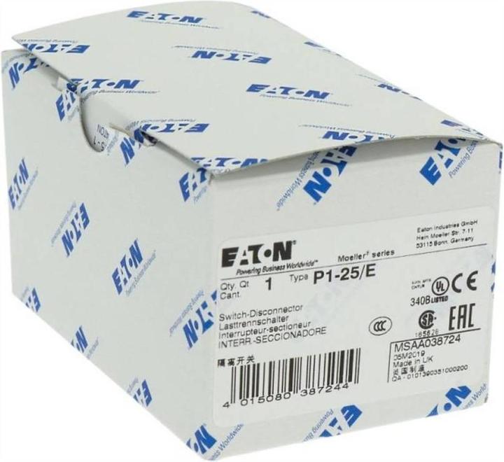 Immagine prodotto Eaton ON-OFF switch, 3-pole, 25 A, flush mount