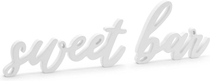 Partydeco Party Accessoire Houten Zoethouder 37 x 10 cm, Wit