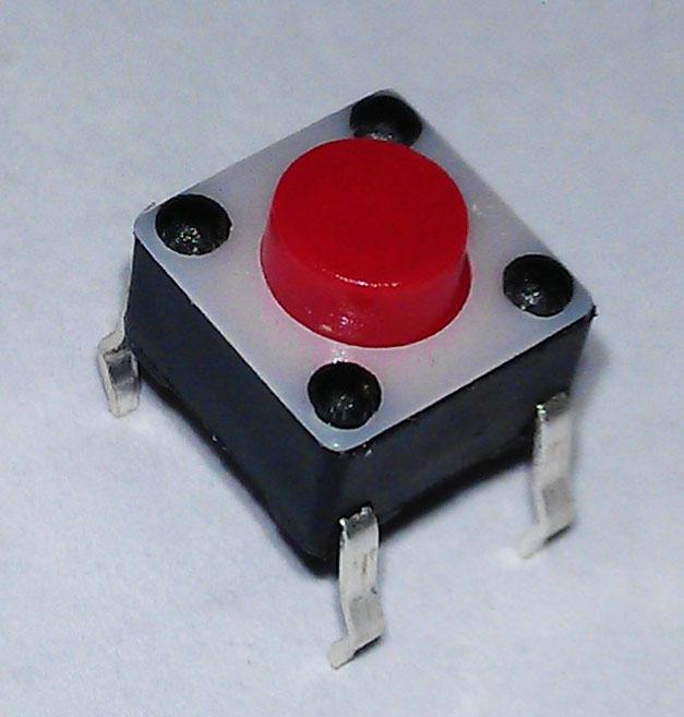 Play-Zone Pulsante di stampa 6 x 6 x 5mm rosso/nero