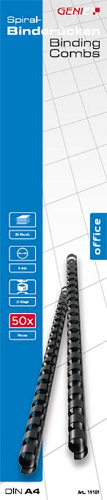 Genie 11181 Dorso in plastica (A4 30 cm plastica 6 mm 25 fogli adatto a tutti i raccoglitori a
