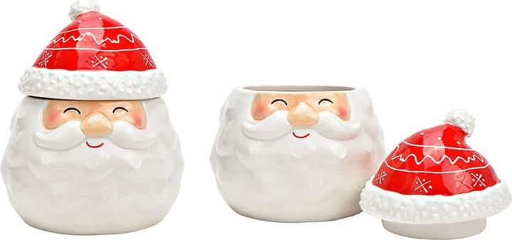 Produktbild G. Wurm Dose Nikolaus 3D Dekor aus Keramik rot (B/H/T) 13x16x13cm