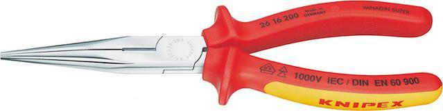 Produktbild Knipex Flachrundzange mit Schneide(Storchschnabelzange) 26 16 200 SB (200 mm)