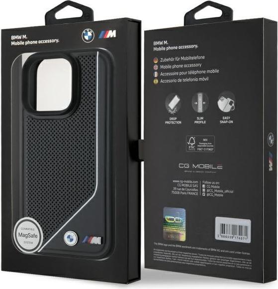 Produktbild BMW BMHMP16X23PUCPK iPhone 16 Pro Max 6.9" czarny/black hardcase M Perforated Twisted Line MagSafe (Apple iPhone 16 Pro Max)