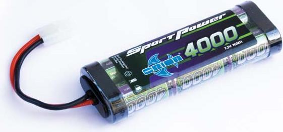 Actual product image Team Orion Sport Power 4000 Stick (7.2V) w/Tamiya Plug 14 AWG