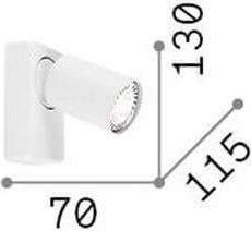 Image du produit Ideal lux RUDY GU10 Applique murale dimmable blanc blanc chaud 229027 (640 lm, GU10)