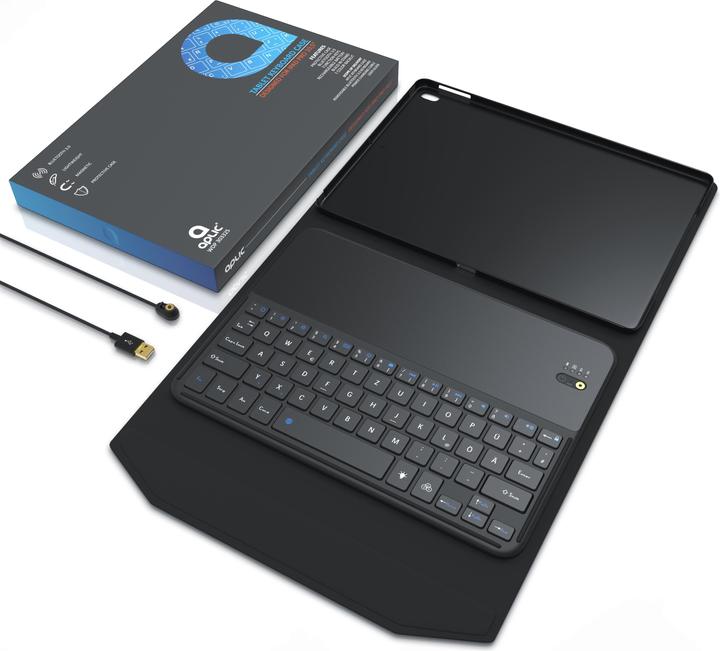 Immagine prodotto Aplic Tastiera per tablet, custodia in finta pelle per iPad Pro 10,5", tastiera Bluetooth con layout Apple (DE, iPad Pro 10.5)