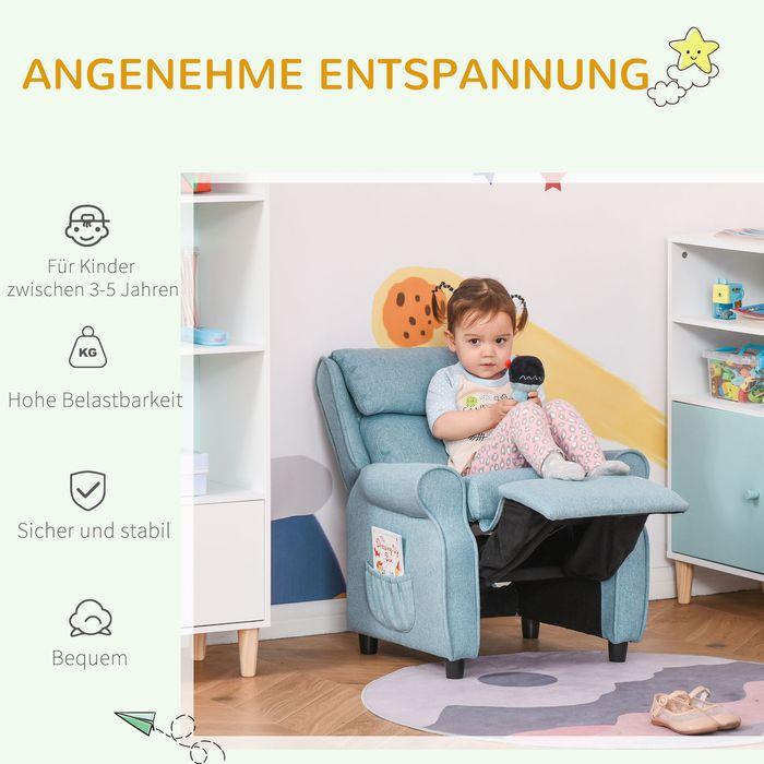 Produktbild Swisshandel24 Kindersofa Kindercouch Kindersessel Stuhl Liegesofa verstellbar mit Fussstütze für 3-5 Jahre Jungen (Kindersessel)