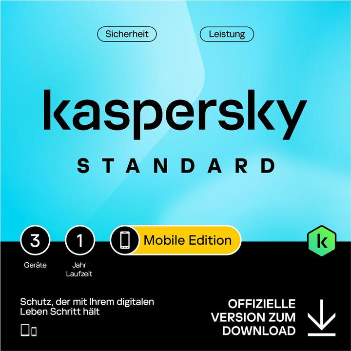 Kaspersky Standard Mobile 3device 1year Download (3 User, 1 Geräte/User, 12 Monate)