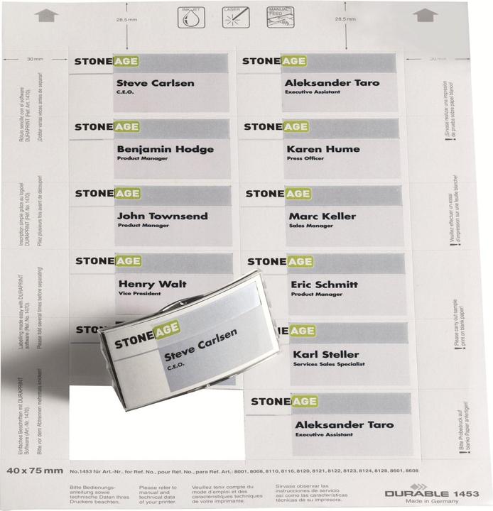 Actual product image Durable Badgemaker insert labels for name tags