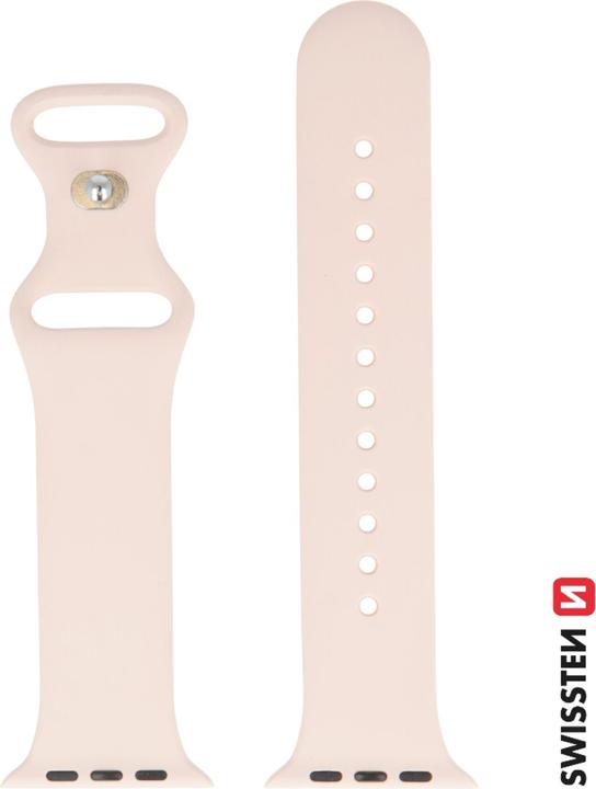 Produktbild Swissten Silicone band for apple watch 42-44 mm pink sand (44 mm, 42 mm, Silikon)