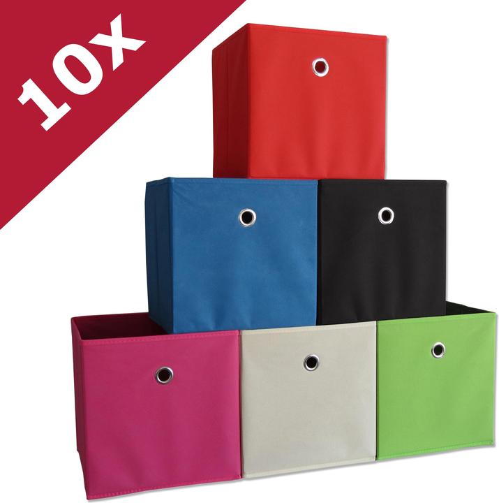 Immagine prodotto VCM Set di 10 scatole pieghevoli in tessuto (28 x 27 x 27 cm)