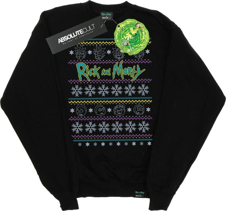 Rick And Morty Christmas Faces Sweatshirt (L)