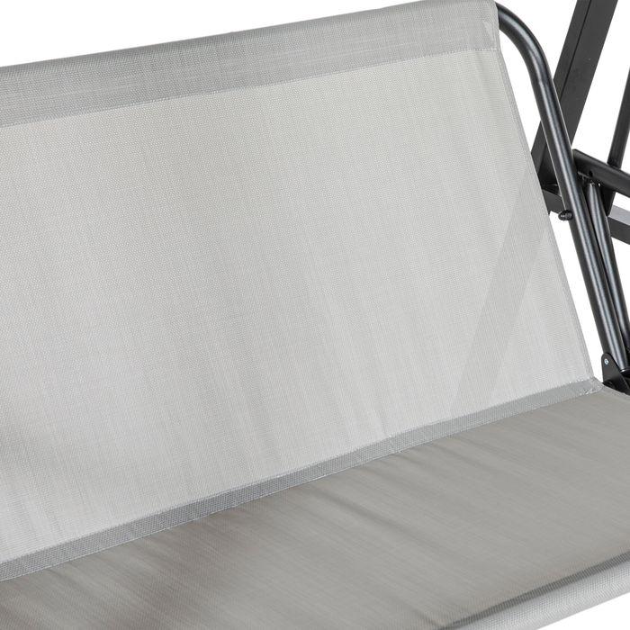Produktbild Swisshandel24 Hollywoodschaukel 2-Sitzer, verstellbares Dach, Kissen, bis 220 kg, Grau, 145x116x172 cm