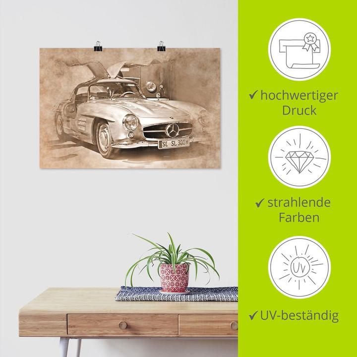 Produktbild Artland Klassischer Mercedes 300 SL Gullwing U4OA (60 x 40 cm)