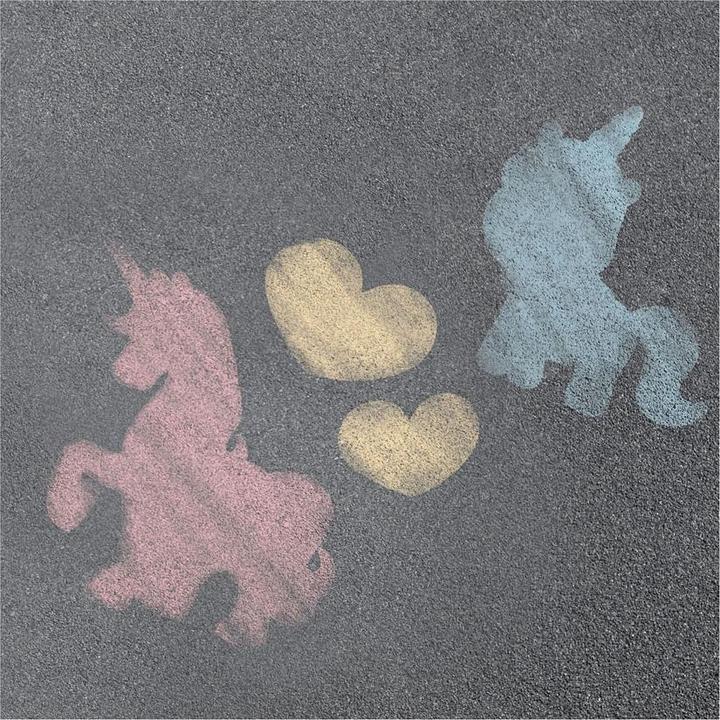 Image du produit Toi-Toys Dream Horse Craie de rue Licorne avec pochoirs, 10 pcs.