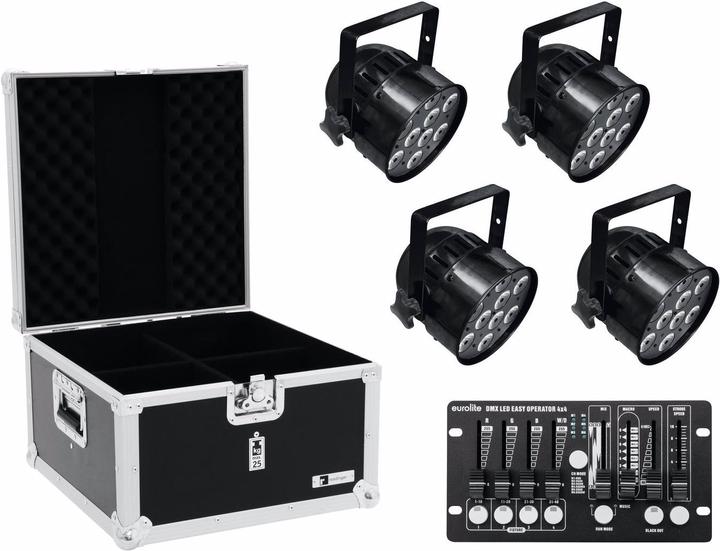 Produktbild Eurolite Set 4x LED PAR-56 QCL sw + Case + Controller
