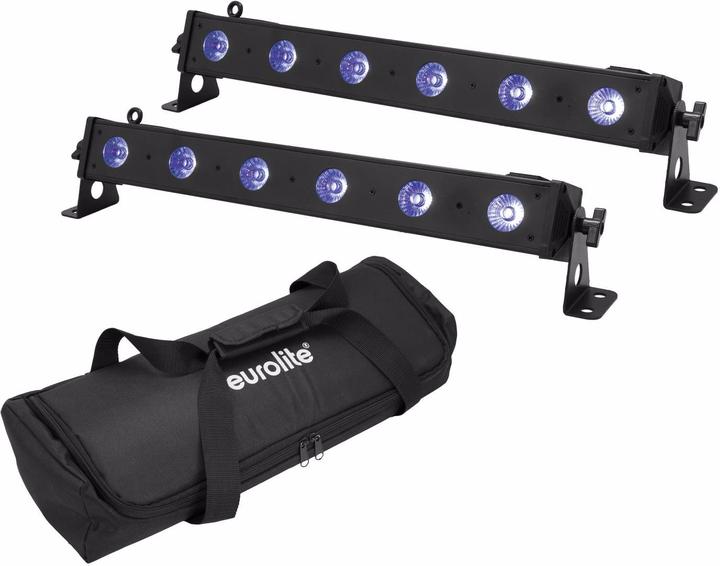 Eurolite Set 2x LED BAR-6 QCL RGB+UV bar + soft bag