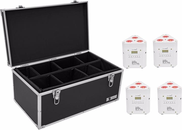 Eurolite Set 4x AKKU TL-3 TCL weiss + Case TDV-1