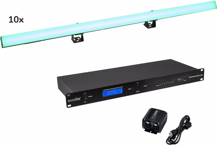 Image du produit Eurolite Set 10x LED PR-100/32 Pixel DMX Rail + logiciel DMX