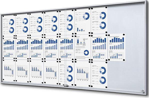 Actual product image eurokraft pro Showcase with sliding doors (Magnet board, Bulletin board, 200.5 x 94.5 cm)