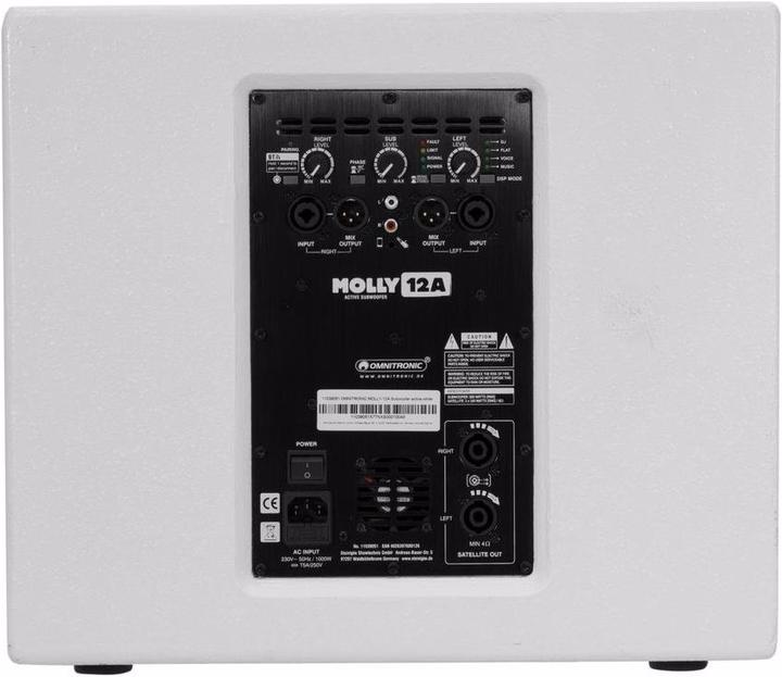 Image du produit Omnitronic Molly-12A Subwoofer actif de sonorisation 30.48 cm 30,50cm (12") 700 W 1 pc. (Actif, 1x 700 W)