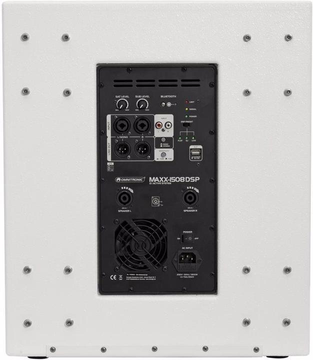 Image du produit Omnitronic MAXX-1508DSP Caisson de basses actif 2.1 blanc (Actif, 1x 400 W)