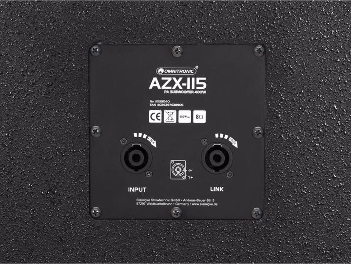 Actual product image Omnitronic AZX-115 PA Subwoofer 400W (Passive, 1x 400 W)
