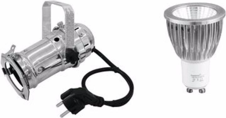 Actual product image Eurolite Set PAR-16 Spot sil + GU-10 230V COB 7W 3000K